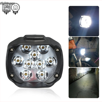WJ LED εξωτερικό φανάρι αυτοκινήτου και μοτοσικλέτας με διακόπτη, 9 LED λωρίδες, φως καθρέπτη, 12V