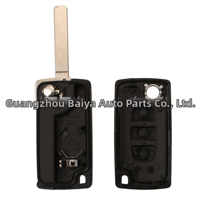 Корпус за 3-ключов сгъваем дистанционен ключ за Peugeot Citroen Fiat CE0523/CE0536 | пластмасов корпус; ключова плоча: мед + пластмаса; тегло 39,5 g