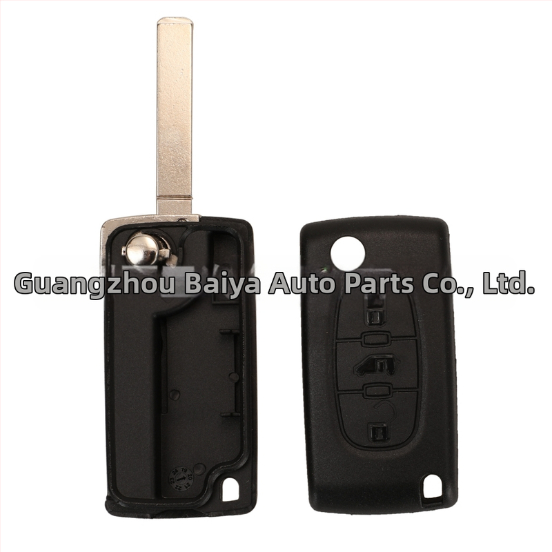 Корпус за 3-ключов сгъваем дистанционен ключ за Peugeot Citroen Fiat CE0523/CE0536 | пластмасов корпус; ключова плоча: мед + пластмаса; тегло 39,5 g