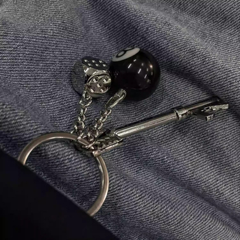 Breloc pentru chei cu zar din aliaj, stil Ins, ornament pentru geantă, origine Shantou, primăvara 2025