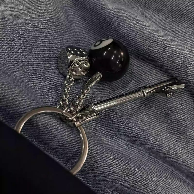 Breloc pentru chei cu zar din aliaj, stil Ins, ornament pentru geantă, origine Shantou, primăvara 2025