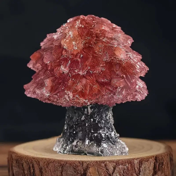 Kristalų stalinis dekoras su geometrine medžio forma, šiuolaikinis minimalistinis stilius, medžiaga: kristalas, PP maišas