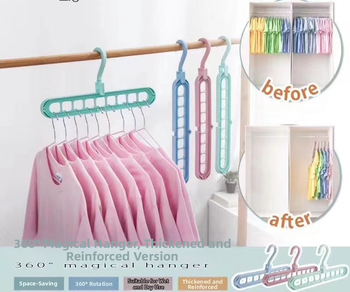 Въртящ се закачалник с девет дупки за общежитие — многофункционален органайзер за дрехи, PP материал, с възможност за персонализация, пуснат през 2020 г., подходящ за дрехи, панталони и вратовръзки