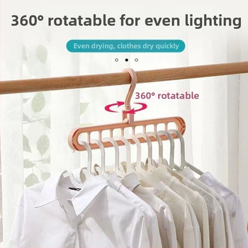 Въртящ се закачалник с девет дупки за общежитие — многофункционален органайзер за дрехи, PP материал, с възможност за персонализация, пуснат през 2020 г., подходящ за дрехи, панталони и вратовръзки