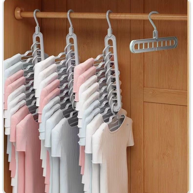 Въртящ се закачалник с девет дупки за общежитие — многофункционален органайзер за дрехи, PP материал, с възможност за персонализация, пуснат през 2020 г., подходящ за дрехи, панталони и вратовръзки