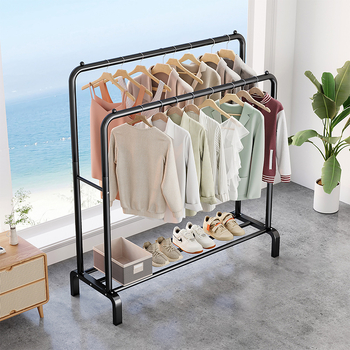 Μεταλλική σταθερή ράγα απλώματος ρούχων με διπλό πόλο; σταθερή και μη αναδιπλούμενη; μοντέρνο μινιμαλιστικό στυλ; μοντέλο: ράγα απλώματος με διπλό πόλο