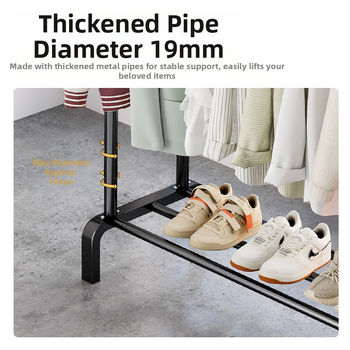 Μεταλλική σταθερή ράγα απλώματος ρούχων με διπλό πόλο; σταθερή και μη αναδιπλούμενη; μοντέρνο μινιμαλιστικό στυλ; μοντέλο: ράγα απλώματος με διπλό πόλο