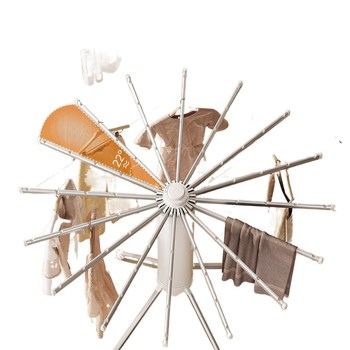 Αναδιπλούμενο οκτώβραχουστέγνωμα ρούχων, με οκτώ βραχίονες, κυλινδική βάση δαπέδου, από χάλυβα άνθρακα, κατάλληλο για ρούχα, παντελόνια, γραβάτες και παπλώματα