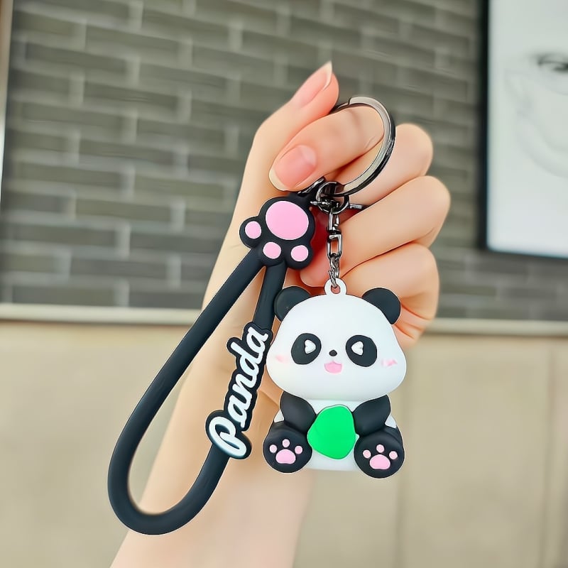 Panda karikatūra PVC atslēgu piekariņš un somas piekariņš – dāvana