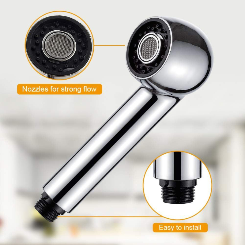 Izvlačni tuš za kuhinju, ABS, brušeni završetak, jednoruka kontrola, anti-splash, 1,63 MPa, 80°C, ušrafljiva montaža