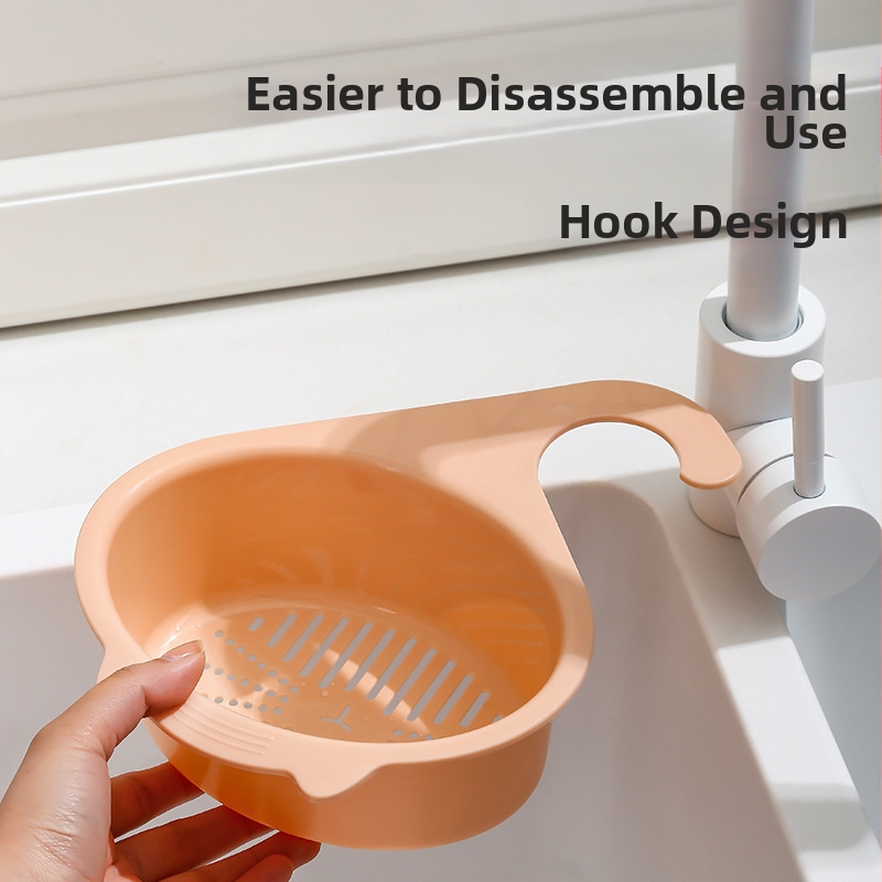 Многофункционален кран за мивка с разделение сухо–мокро и безпробивна дренажна кошница за плодове и зеленчуци