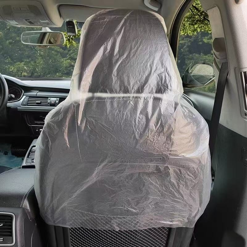 Vienkartinės automobilių sėdynių dangos priekinių ir galinių eilių, dulkių ir vandeniui atsparios, 100% grynos plastikos, išpūstos plėvelės technologija