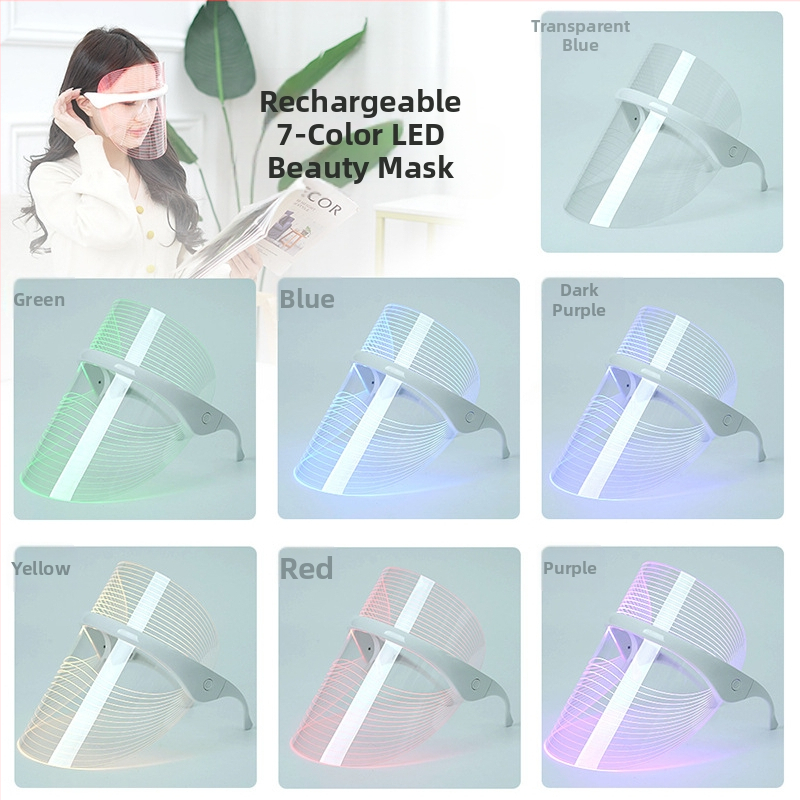 Маска за красота с фотонна светлинна терапия, за домашно ползване, USB зареждане, 3 нива, подмладяване и избелване на кожата