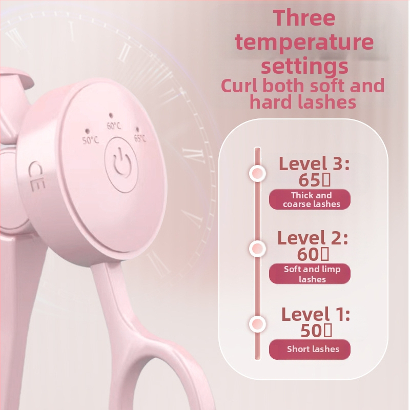 Електрическа подгряваща щипка за мигли с контрол на температурата — мини преносима за домашна употреба, дълготрайно фиксиране