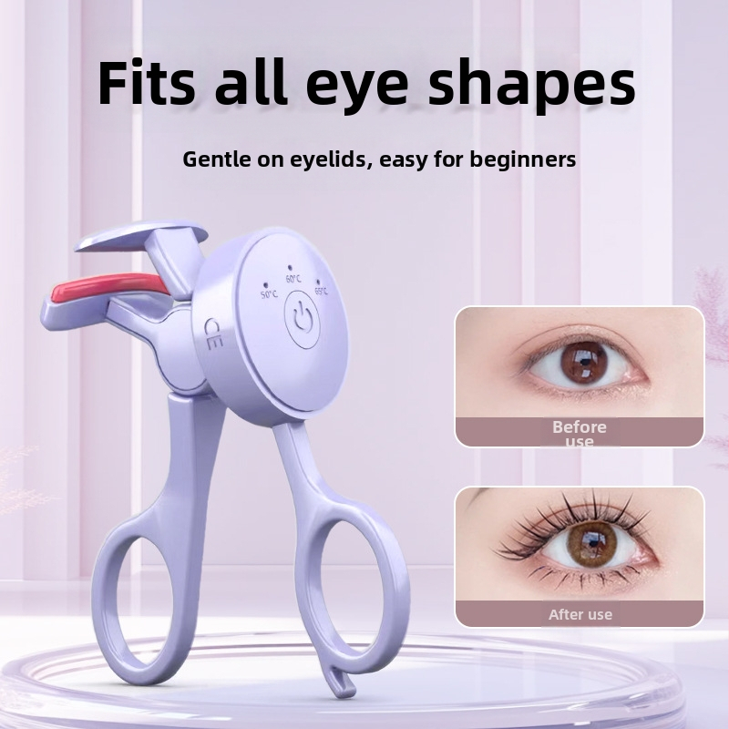 Електрическа подгряваща щипка за мигли с контрол на температурата — мини преносима за домашна употреба, дълготрайно фиксиране
