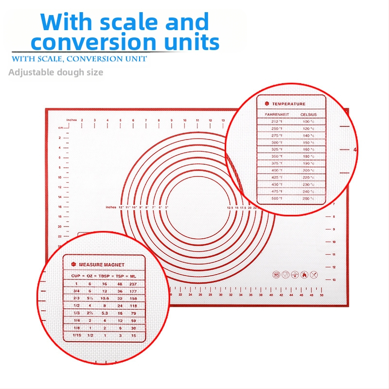 Xuan Juan Платинен силиконов мат за месене с фибростъкло – мултифункционална подложка за месене, разточване, печене и дъска за рязане, антислип, модерен стил, висококачествен продукт