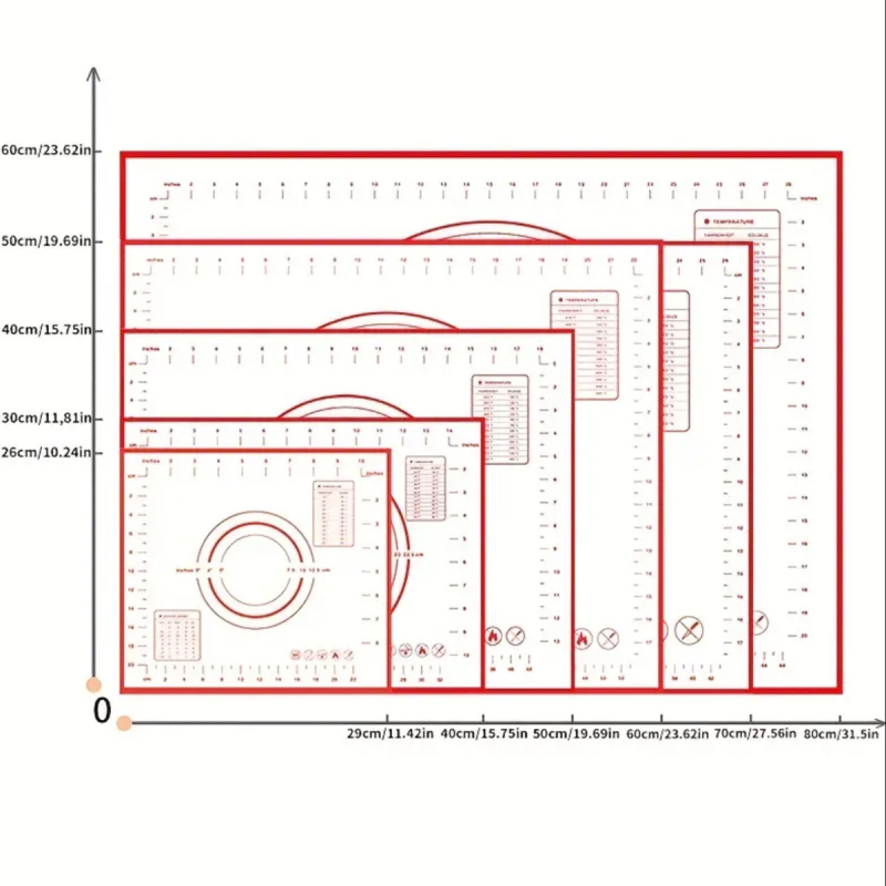 Xuan Juan Platininis Silikono Tešlos Minkymo Kilimėlis su Stiklo Pluoštu – Daugiafunkcinis Tešlos Minkymo, Kočiojimo, Kepimo ir Pjaustymo Kilimėlis, Neslidus, Modernus Stilius