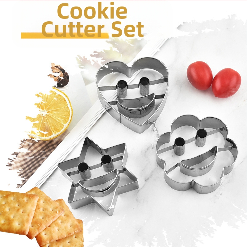 Стоманена форма за сладки със смайливо лице, нерегулярна форма, серия Expression, за печене на сладки, кексове и мусови кръгове