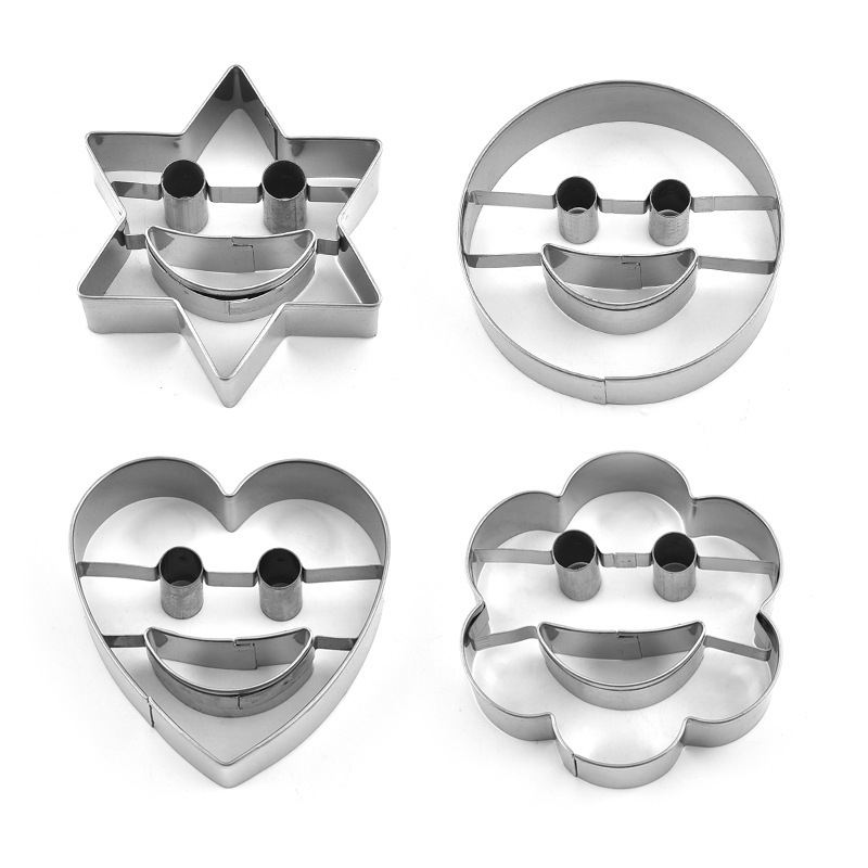 Ανοξείδωτη φόρμα μπισκότων με χαμογελαστό πρόσωπο, ακανόνιστο σχήμα, σειρά Expression, κατάλληλη για μπισκότα, κέικ και κύκλους μους