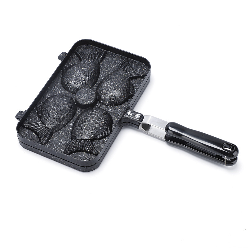 Neslipus žuvies formos kepimo formelė (liejamas aliuminis; nepriklausomas prekinis ženklas; pristatymas 2025 m.; kilmė: Yongkang; šiuolaikinis paprastas stilius)