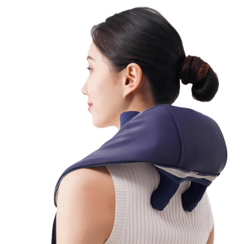 Aux/Aox masažer s 6 glavama za gnječenje i topli kompres za ramena i vrat, grijanje vrata, bežični punjiv, model AJA-05D-807, 3 brzine, tajmer, PU koža