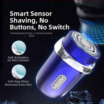 Ηλεκτρική ξυριστική μηχανή με περιστρεφόμενη κεφαλή (1 λεπίδα), ενσωματωμένη μπαταρία 300–500 mAh, αυτονομία άνω των 60 λεπτών, επαναφορτιζόμενη, αδιάβροχη