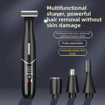 4-σε-1 ηλεκτρικό ξυριστικό και αποτριχωτής σώματος με τρίμερ για ρινικές τρίχες και φρύδια, USB τροφοδοσία, πλήρες καθάρισμα σώματος, βάρος 220 g