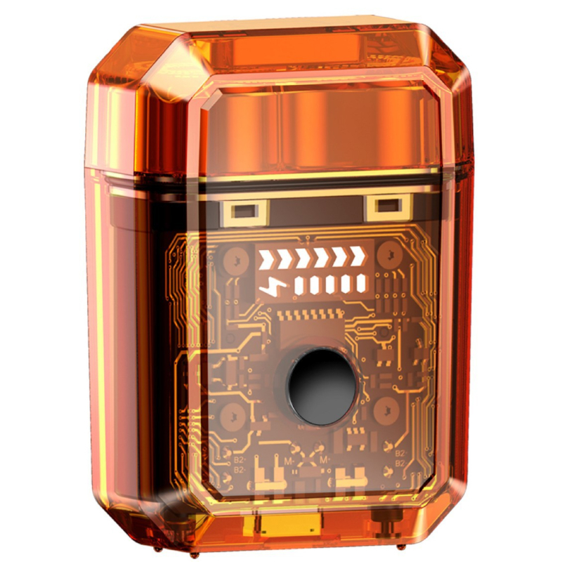 Ηλεκτρική ξυριστική μηχανή με μίνι διαφανή διπλή κεφαλή και μαγνητικό σχεδιασμό — χωρίς ψήκτρες κινητήρας, ενσωματωμένη μπαταρία 300–500 mAh, αυτονομία 60 λεπτών, κεφαλή περιστροφής με δύο λεπίδες, πλήρες πλύσιμο σώματος