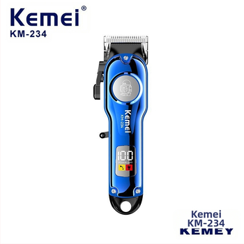Kemei KM-234 įkraunamas plaukų kirpimo prietaisas, bešepetinis variklis, nerūdijanio plieno peiliai, atsparus vandeniui, žemas triukšmas