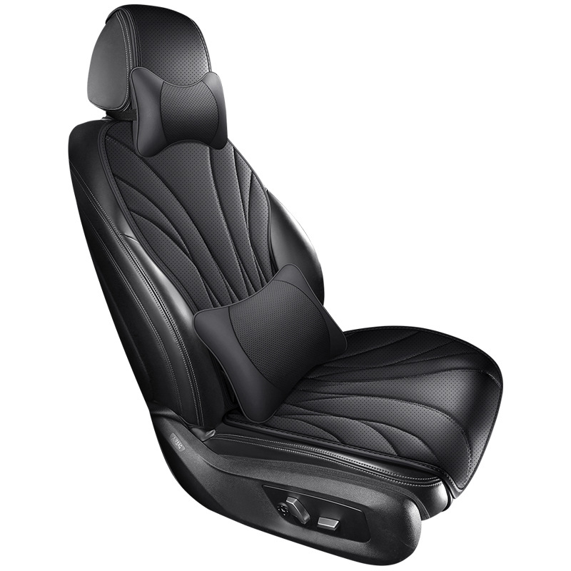 Automobilio sėdynės pagalvėlė iš perforuotos Napa odos, ventiliuojama ir kvėpuojanti, universali tinka, kelių dalių komplektas