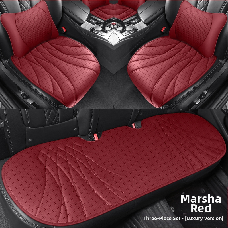 Automobilio sėdynės pagalvėlė iš perforuotos Napa odos, ventiliuojama ir kvėpuojanti, universali tinka, kelių dalių komplektas