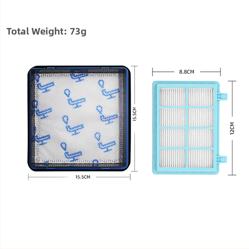 Longbo filtrų elementai Philips dulkių siurbliui FC8010/FC9515/FC9516/FC9331 — namų naudojimui, tinkamas 101–150 m²
