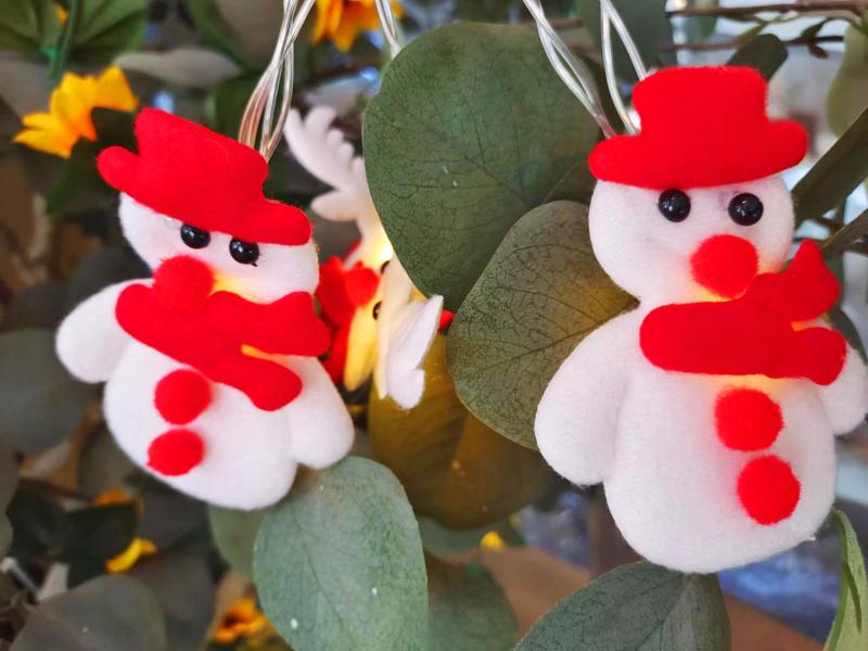 Jõulude LED-lanternid nööriga, pūkise lumepois ja elge motiividega, ragdoll Jõuluvana, karikatuurne stiil, akupakk, käsitsi lüliti