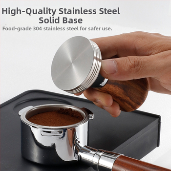 Huayi πρέσα καφέ σκόνης, καρυδιάς ξύλο και ανοξείδωτος χάλυβας, μοντέρνος μινιμαλιστικός στυλ; περιλαμβάνει σφυρί σκόνης; κατάλληλη για μπαρ, καφέ και εστιατόριο