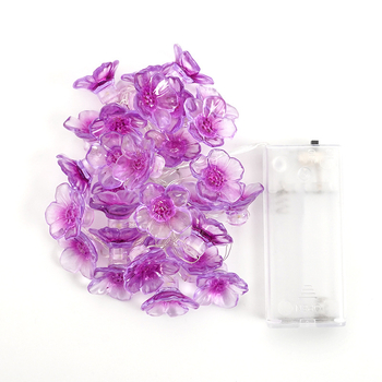 Σειρά φωτισμού με κλιπ, LED σε σχήμα άνθους κερασιάς - 20 LED, είσοδος 4,5V, 100 lm, θήκη μπαταριών, διάρκεια ζωής 50 000 ωρών