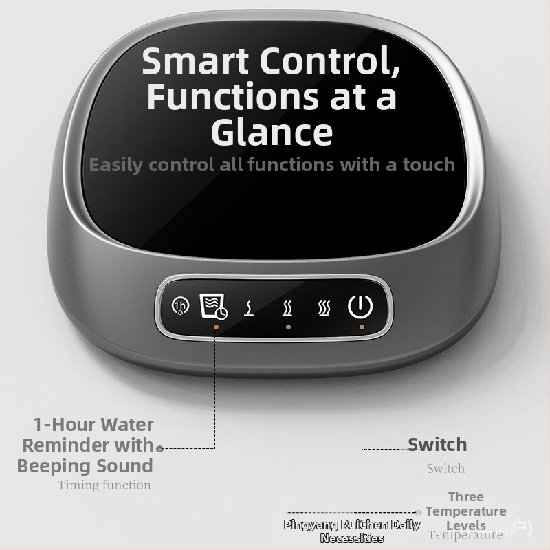 USB подгряваща подложка за чаша със сензорен контрол, пластмасов корпус, за домашна настолна употреба