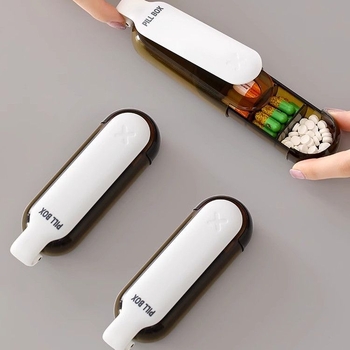 Κουτί χαπιών σε ιαπωνικό στυλ, διπλής λειτουργίας διανομέας φαρμάκων με διαχωριστικά, ABS πλαστικό, χωρητικότητα 1 L