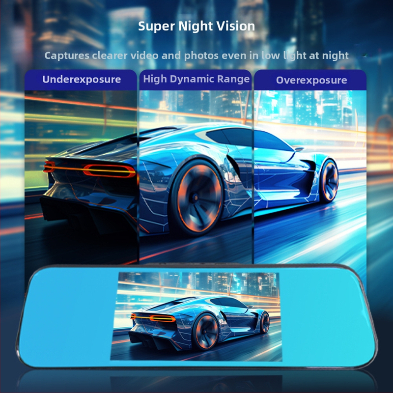 Автомобилна камера с двойен запис: предна и задна, 1080p, мониторинг на паркиране, нощно виждане, цикличен запис