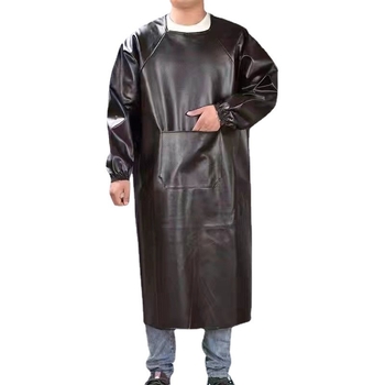 Ujjú kötény PU bőrből, vízálló, modern minimalist stílus, egyszínű minta