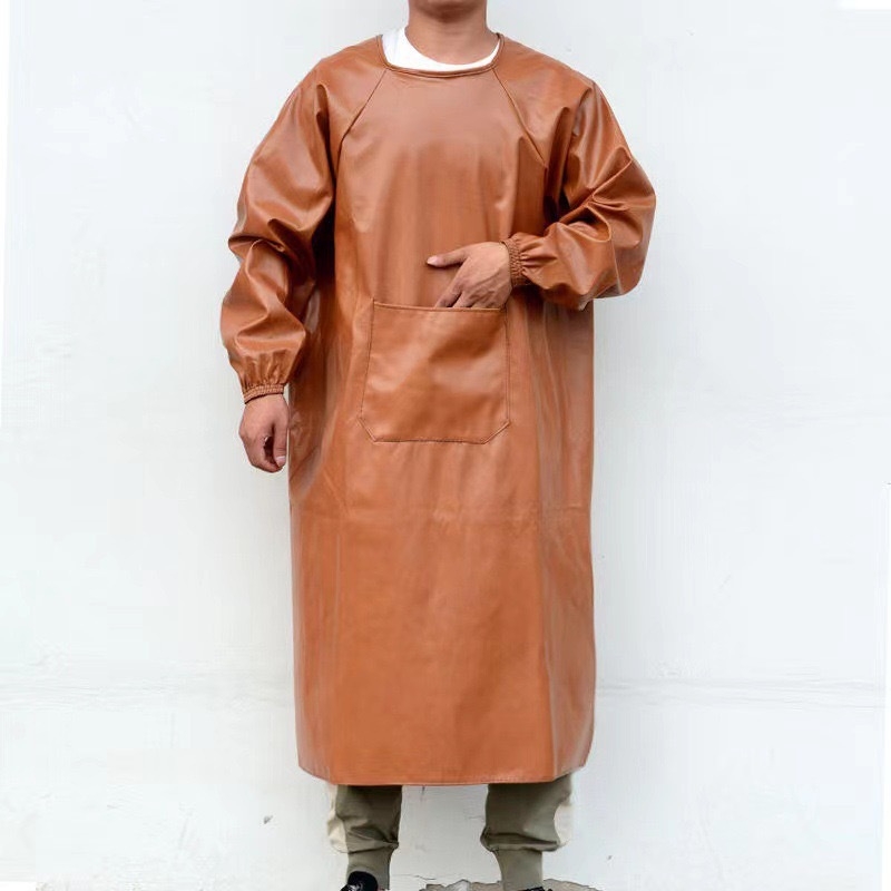 Ujjú kötény PU bőrből, vízálló, modern minimalist stílus, egyszínű minta