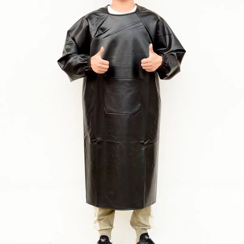 Ujjú kötény PU bőrből, vízálló, modern minimalist stílus, egyszínű minta