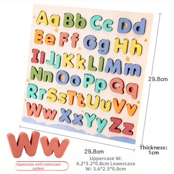 Koka 26 burtu alfabēta puzle bērniem vecumā 4-6 gadi