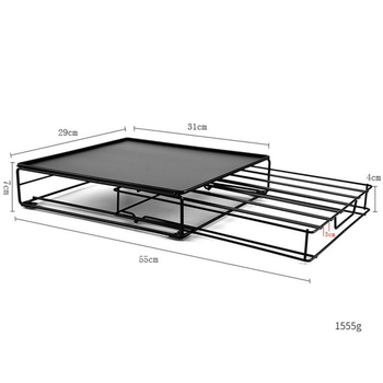 Japonijos stiliaus kavos kapsulių laikiklis, 40 skyrių, geležinės vielos konstrukcija, šiuolaikiškas minimalistinis metalinis dėklas su stalčiumi