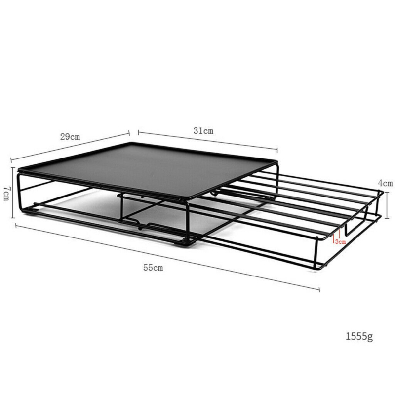 Japonijos stiliaus kavos kapsulių laikiklis, 40 skyrių, geležinės vielos konstrukcija, šiuolaikiškas minimalistinis metalinis dėklas su stalčiumi