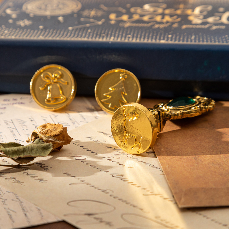 Set voskovih pečata s rukohvatom od dragog kamena u europskom stilu, kutija za pisma i razglednice, žigovi neobičnih oblika