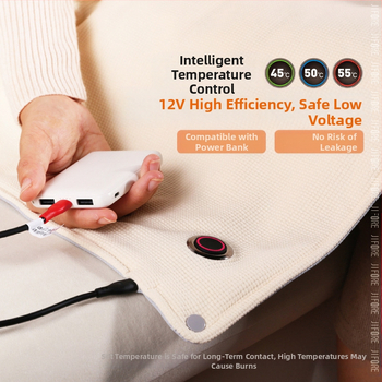 HS05 elektrinė antklodė su grafeno šildymu, USB maitinimas, trijų lygių temperatūros reguliavimas, sintetinis pluoštas