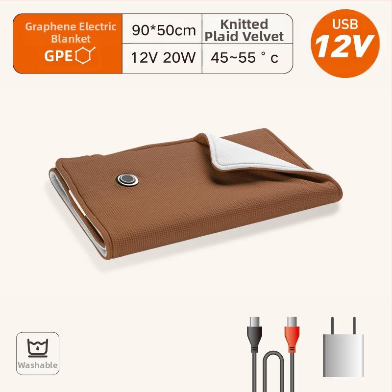 HS05 elektrinė antklodė su grafeno šildymu, USB maitinimas, trijų lygių temperatūros reguliavimas, sintetinis pluoštas