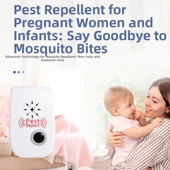 Υπερηχητικός απωθητής εντόμων για κουνούπια και άλλα έντομα - ισχυρός, με διπλό ηχείο και διπλή συχνότητα, με διακόπτη, 360° κάλυψη, νυχτερινό φως