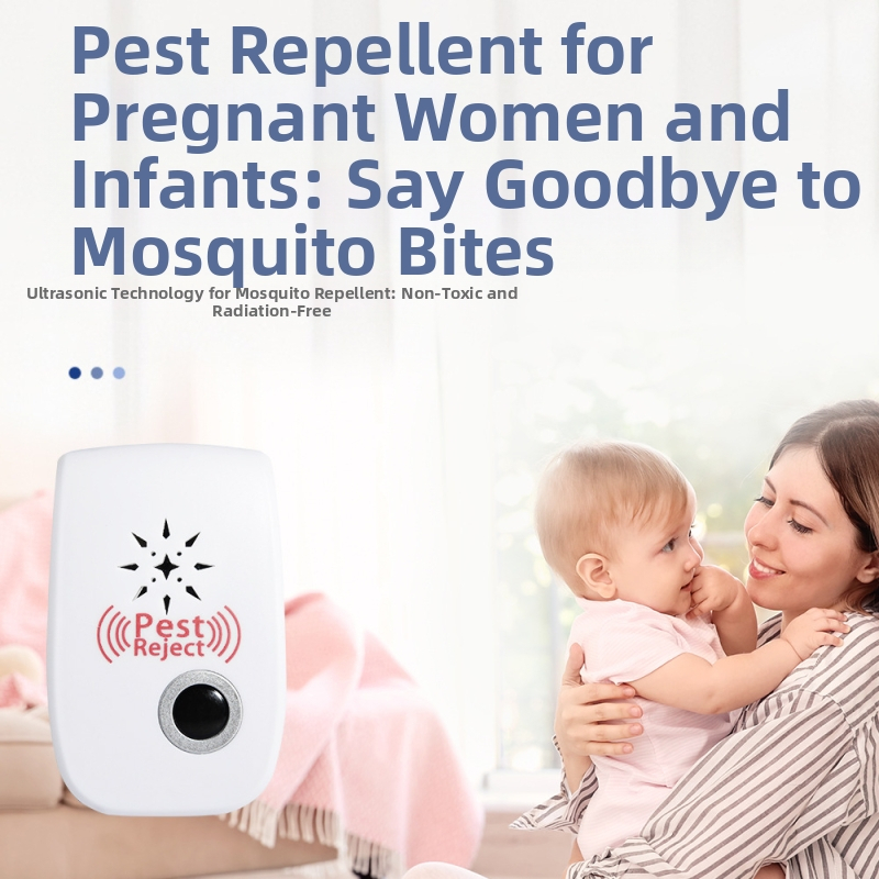 Ултразвуков репелент за комари и насекоми - мощен, с двойни високоговорители и двойна честотна настройка, с превключвател, обхват 360°, нощна светлина