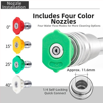 Automobiļu tīrīšanai augstā spiediena pistole ar nerūsējoša tērauda 304 galviņu un plastmasas rokturu; lietojums: auto mazgāšana; spiediens 300; svars 500 g